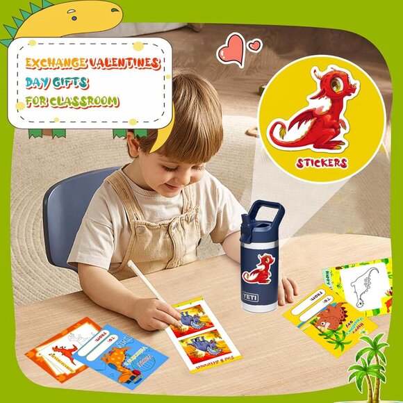 YDP Valentines Day Gifts for Kids - 24Pack Dinosaur Building Blocks with Valenti - Picture 7 of 7